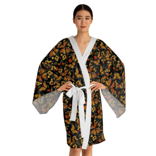 Monarch Butterfly Long Sleeve Kimono Robe