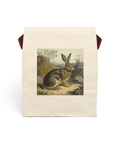 91358 101 400x480 - Vintage Naturalist Illustration of a Jackrabbit Canvas Lunch Bag With Strap
