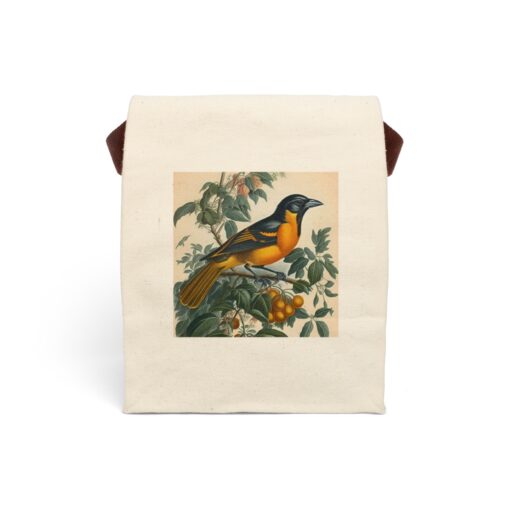 Vintage Naturalist Illustration of a Oriole Canvas Lunch Bag With Strap