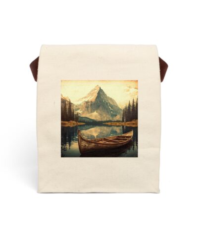 91358 121 400x480 - Vintage Naturalist Illustration of a Mountain and Canoe Scene Canvas Lunch Bag With Strap