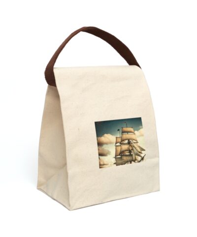 Vintage Illustration of a Tall Ship Canvas Lunch Bag With Strap