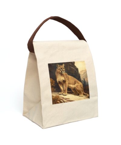 91358 145 400x480 - Vintage Naturalist Illustration of a Mountain Lion Canvas Lunch Bag With Strap