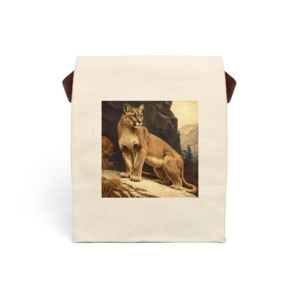 Vintage Naturalist Illustration of a Mountain Lion Canvas Lunch Bag With Strap