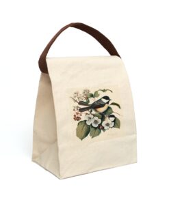 Chickadee Canvas Lunch Bag With Strap