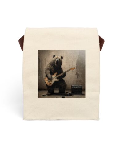 91358 151 400x480 - Vintage Grizzly Bear Playing Guitar Canvas Lunch Bag With Strap