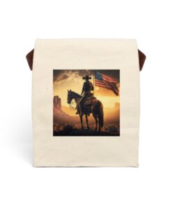 American Cowboy Canvas Lunch Bag With Strap