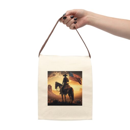 American Cowboy Canvas Lunch Bag With Strap