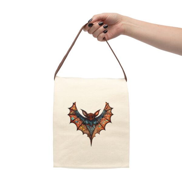 Art Nouveau Bat Canvas Lunch Bag With Strap