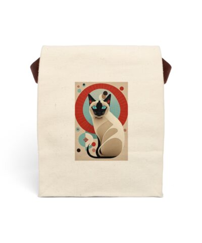 91358 186 400x480 - Mid-Century Modern Siamese Cat II Canvas Lunch Bag With Strap