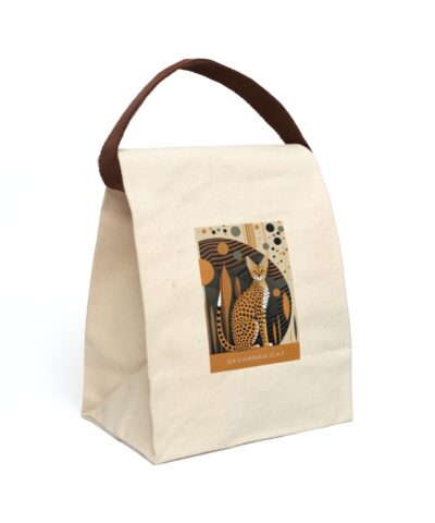 91358 200 400x480 - Mid-Century Modern Savannah Cat Canvas Lunch Bag With Strap