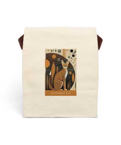91358 201 400x480 - Mid-Century Modern Savannah Cat Canvas Lunch Bag With Strap