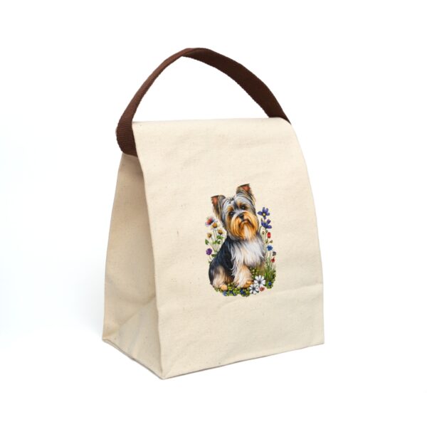 Biewer Terrier in Garden Canvas Lunch Bag With Strap
