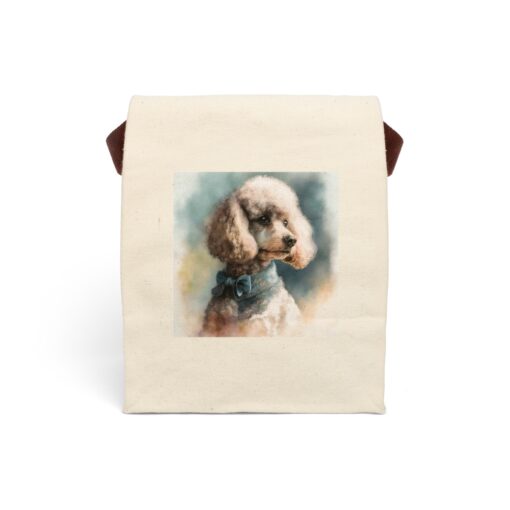 Vintage Victorian Poodle Portrait Canvas Lunch Bag With Strap