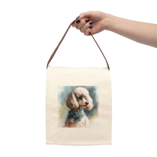 Vintage Victorian Poodle Portrait Canvas Lunch Bag With Strap