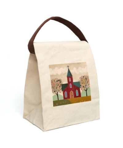 91358 285 400x480 - Folk Art Church Canvas Lunch Bag With Strap