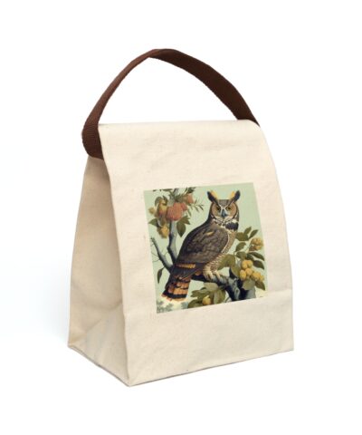 91358 30 400x480 - Great Horned Owl Canvas Lunch Bag With Strap