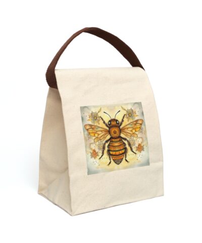 91358 300 400x480 - Folk Art  Honey Bee Canvas Lunch Bag With Strap