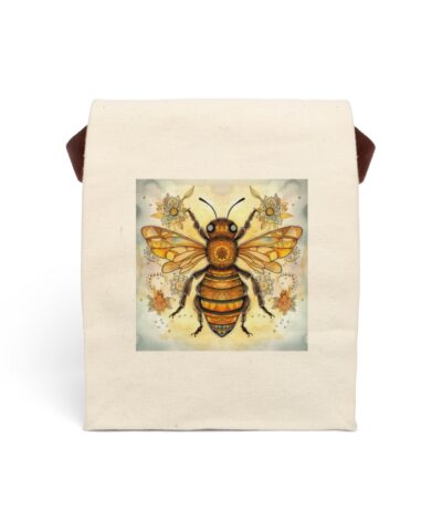 91358 301 400x480 - Folk Art  Honey Bee Canvas Lunch Bag With Strap