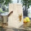 Folk Art Honey Bee Canvas Lunch Bag With Strap