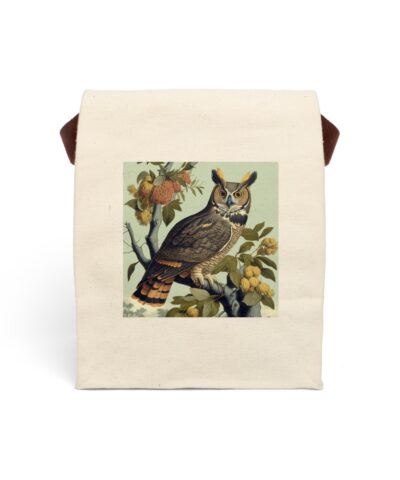 91358 31 400x480 - Great Horned Owl Canvas Lunch Bag With Strap