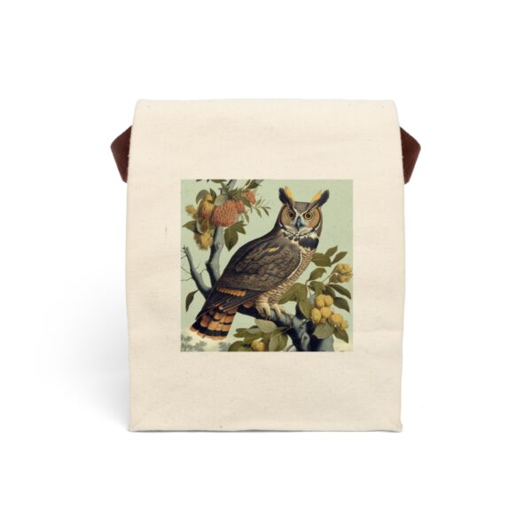Great Horned Owl Canvas Lunch Bag With Strap