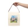Folk Art Pig Canvas Lunch Bag With Strap