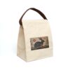 Folk Art  Pig Canvas Lunch Bag With Strap
