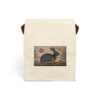 Folk Art Rabbit Panel Canvas Lunch Bag With Strap