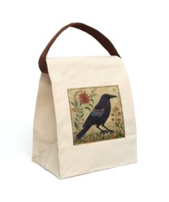 91358 325 247x296 - Folk Art Crow Canvas Lunch Bag With Strap