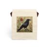 Folk Art Crow Canvas Lunch Bag With Strap