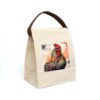 Folk Art Rooster Canvas Lunch Bag With Strap