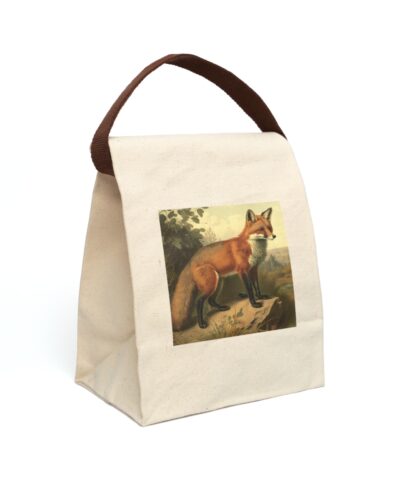91358 35 400x480 - Vintage Naturalist Illustration of a Red Fox Canvas Lunch Bag With Strap