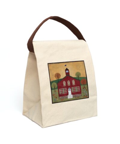 91358 355 400x480 - Folk Art Schoolhouse Canvas Lunch Bag With Strap