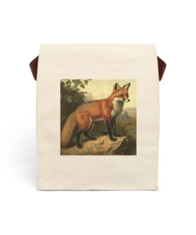 91358 36 400x480 - Vintage Naturalist Illustration of a Red Fox Canvas Lunch Bag With Strap