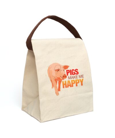 91358 370 400x480 - Pigs Make Me Happy Canvas Lunch Bag With Strap