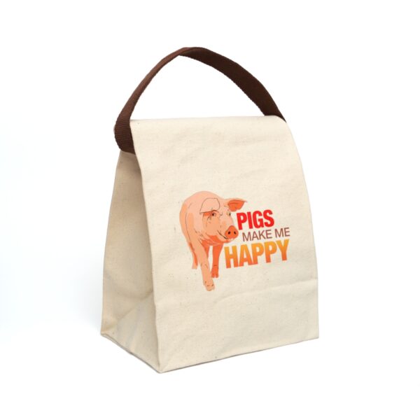 Pigs Make Me Happy Canvas Lunch Bag With Strap
