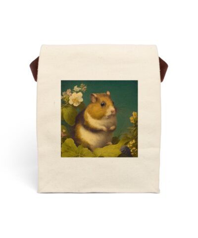 Vintage Naturalist Illustration of a Hamster Canvas Lunch Bag With Strap