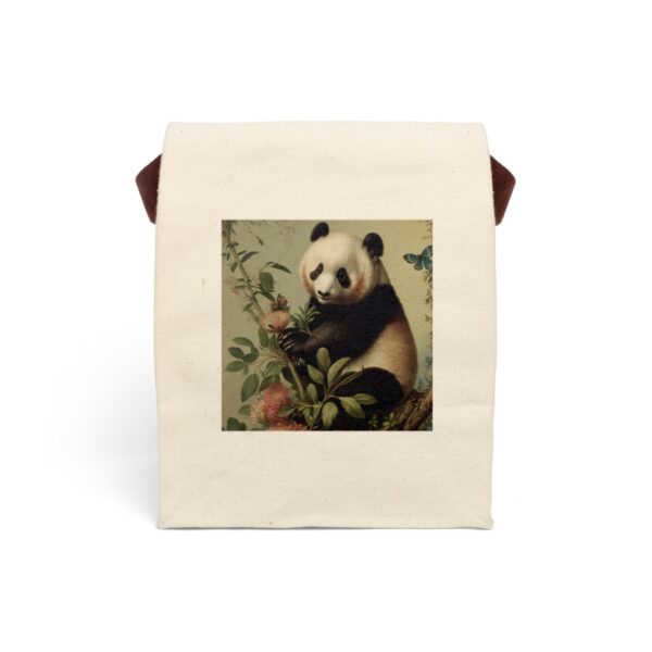 Vintage Naturalist Illustration of a Panda Bear Canvas Lunch Bag With Strap