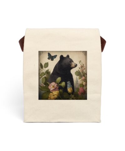 91358 6 400x480 - Black Bear Canvas Lunch Bag With Strap