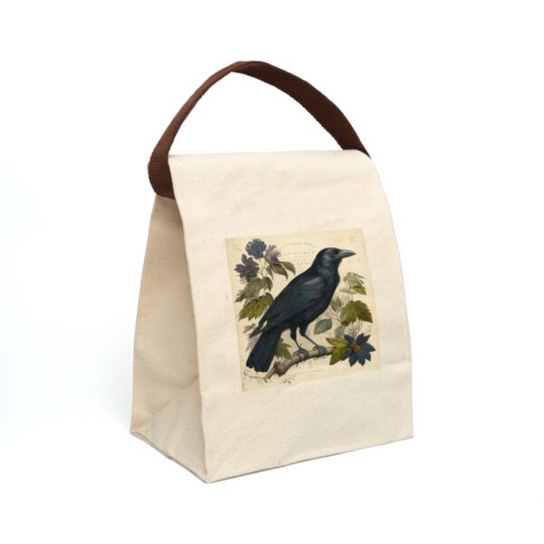 Vintage Naturalist Illustration of an American Crow Canvas Lunch Bag With Strap