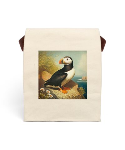 91358 76 400x480 - Vintage Naturalist Illustration of a Puffin Canvas Lunch Bag With Strap