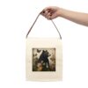 Black Bear Canvas Lunch Bag With Strap