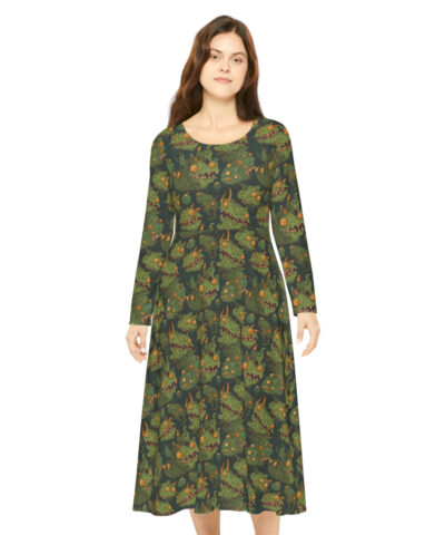 95198 63 400x480 - Goblincore Pattern Women's Long Sleeve Dance Dress - Perfect Gift for the Botanical Cottagecore Aesthetic Nature Lover