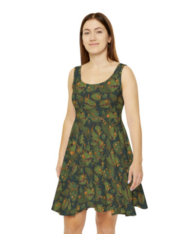 95203 42 400x480 - Goblincore Pattern Women's Skater Dress - Vintage 60's Style Bohemian Naturalist Dress
