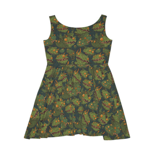 Goblincore Pattern Women’s Skater Dress – Vintage 60’s Style Bohemian Naturalist Dress