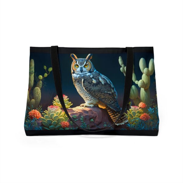 Midnight Owl in a Cactus Desert Weekender Tote Bag