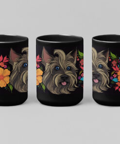 Art Nouveau Skye Terrier Portrait – 15 oz Coffee Mug