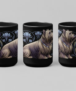 Lavender Art Nouveau Skye Terrier – 15 oz Coffee Mug