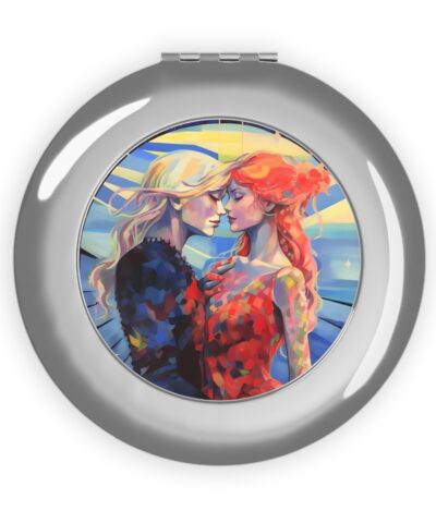 Lesbian Love Art Print Compact Travel Mirror