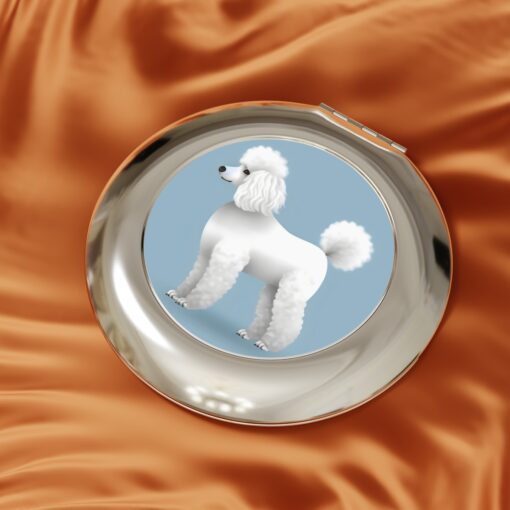Minimalist Style Standard Poodle Art Print Compact Travel Mirror